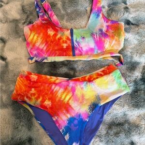 SHEIN Multicolor Tie-Dye Bikini Set
